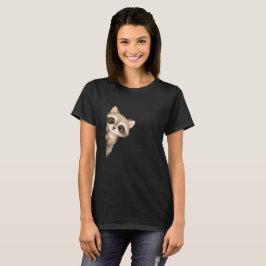 Camiseta Gráfica de Mapache Curioso