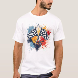 Camiseta Gráfica de marca de Carreras abstracta para camise