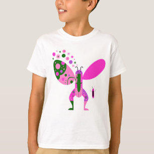 Camiseta gráfica de mariposa colorida