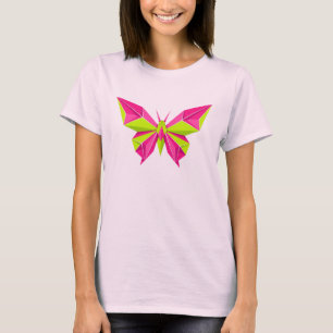 Camiseta gráfica de mariposa geométrica de origami