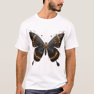 Camiseta gráfica de mariposa mecánica Steampunk -