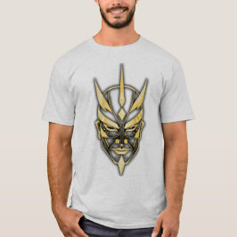 Camiseta Gráfica de Máscara de Samurái Dorada