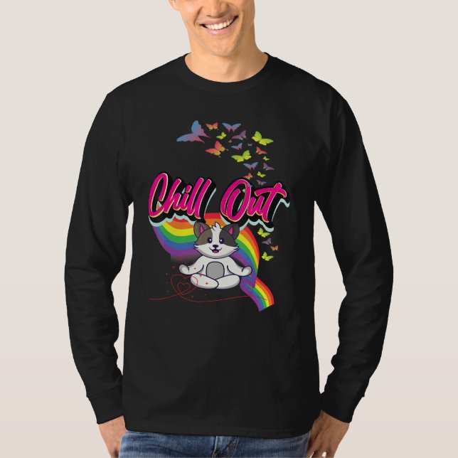 Camiseta Gráfica de meditación de felino corto (Anverso)