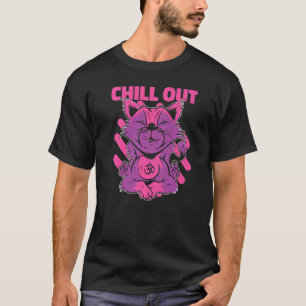 Camiseta Gráfica de meditación de yoga para gatos Chill Out
