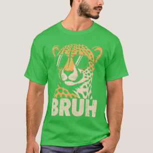 Camiseta gráfica de meme de guepardo Bruh para hom