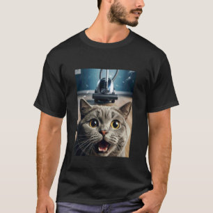 Camiseta Gráfica de meme de selfie de gato divertido con pe