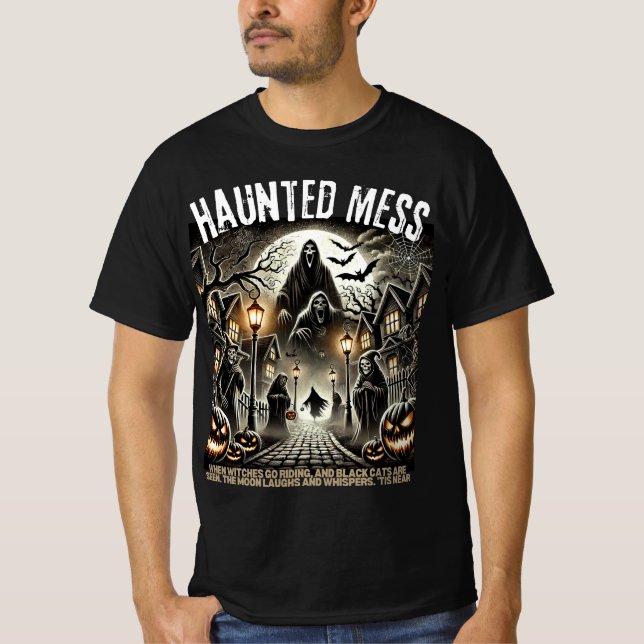 Camiseta gráfica de Mess Halloween enlutada (Anverso)