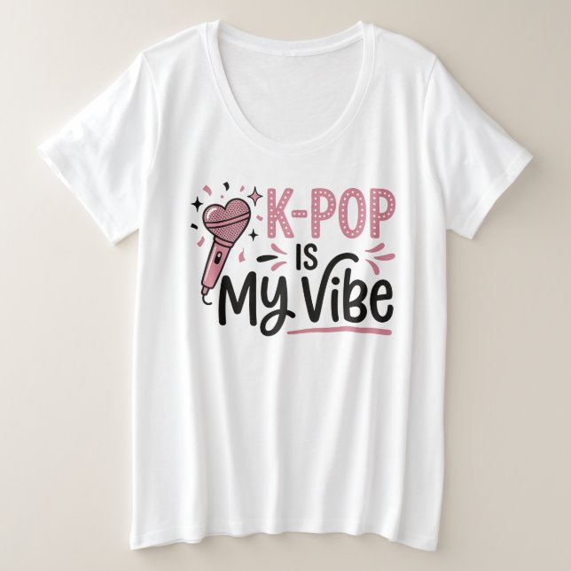 Camiseta Gráfica de Micrófono K-POP Is My Vibe (Anverso del diseño)
