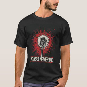 Camiseta gráfica de micrófono Voices Never Die Mic