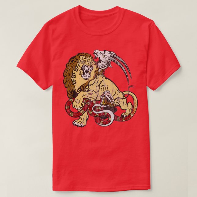 Camiseta Gráfica de mitología griega de Chimera (Diseño del anverso)