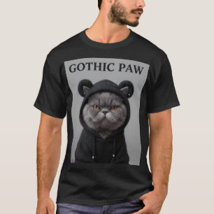 Camiseta Gráfica de Moda Urbana con Gato con Capuc