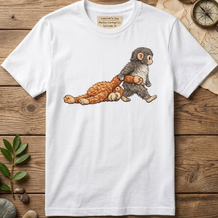 Camiseta gráfica de mono divertido con puño - Cami