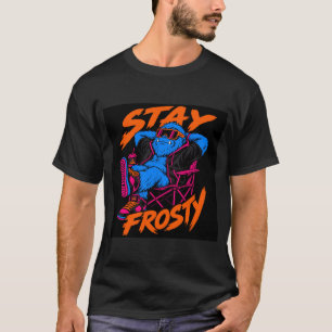 Camiseta gráfica de monstruo azul Stay Frosty