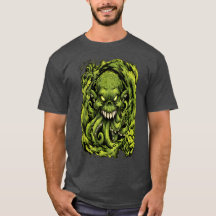 Camiseta gráfica de monstruo con tentáculo verde e