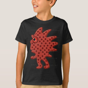 Camiseta gráfica de monstruo de lunares rojos y pu