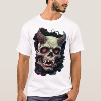 Camiseta Gráfica de monstruo Oni con cuernos afilados
