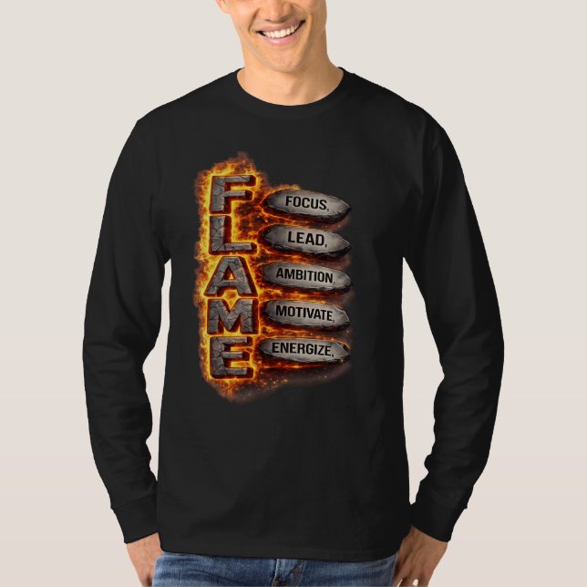 Camiseta gráfica de motivación FLAME para hombres (Anverso)