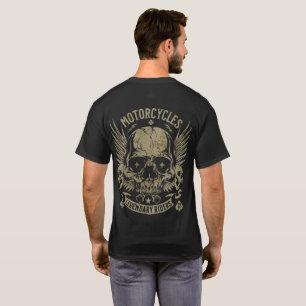 Camiseta gráfica de motocicleta con cráneo de moto
