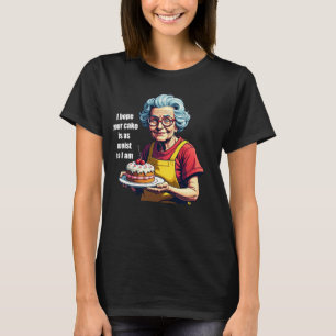 Camiseta Gráfica de mujer: Abuela divertida Moist Cake Tee