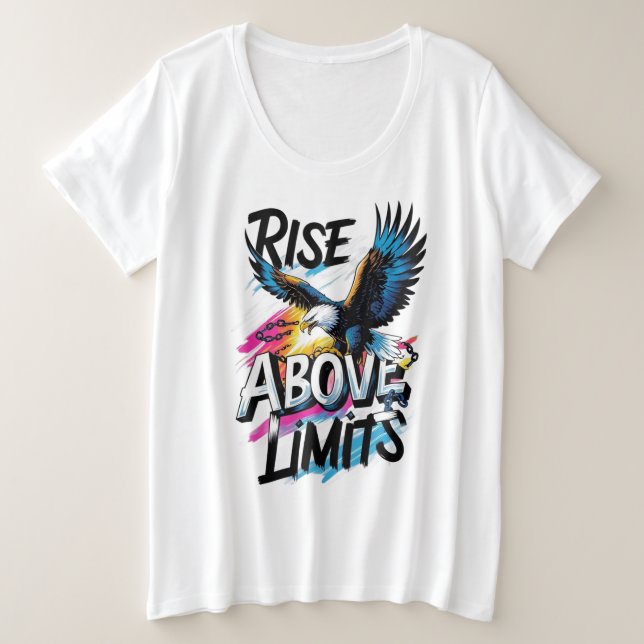 Camiseta gráfica de mujer ADOM "Rise Above Limits" (Anverso del diseño)