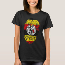 Camiseta gráfica de mujer con huella de raíces uga