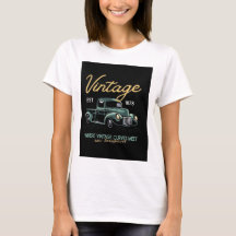 Camiseta gráfica de mujer de camioneta clásica vin