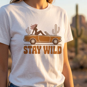 Camiseta gráfica de mujer de coche retro Salvaje