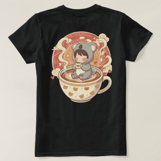 Camiseta gráfica de mujer de koala chibi kawaii (Reverso del diseño)