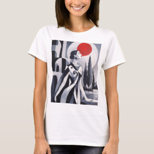 Camiseta gráfica de mujer estilizada Luna Escarlat