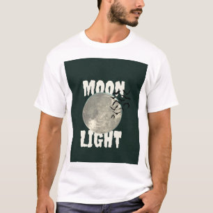 Camiseta gráfica de murciélagos con luz de luna de