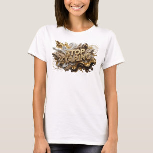 Camiseta gráfica de naranja llamativa STOP STARING
