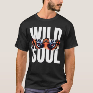 Camiseta gráfica de ojos de tigre de alma salvaje