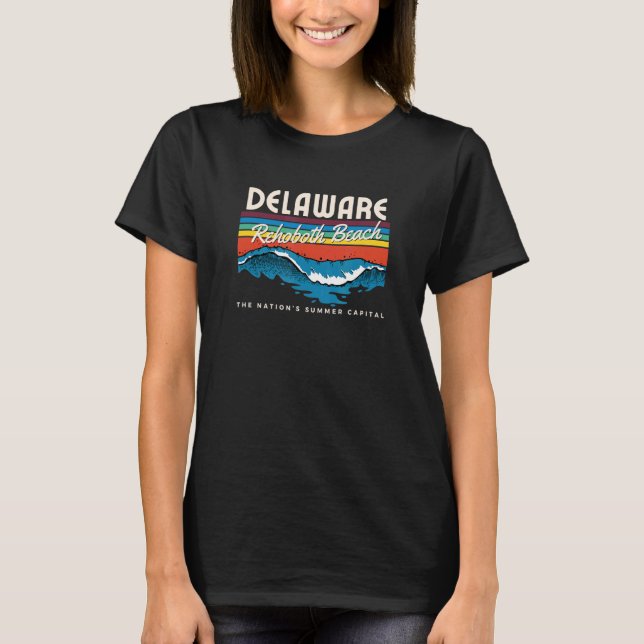 Camiseta Gráfica De Olas De Surf De Delaware Rehoboth Beach (Anverso)