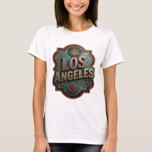 Camiseta Gráfica de Oro Impactante LOS ÁNGELES