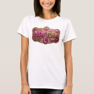 Camiseta gráfica de oro vibrante NUEVA YORK