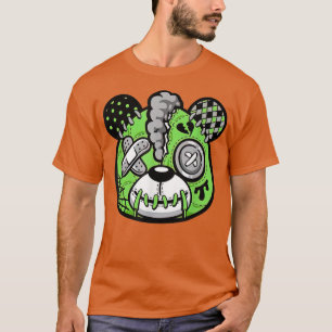 Camiseta Gráfica de oso de color verde 5s juego de hilo fil