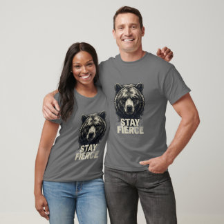 Camiseta Gráfica de Oso Grizzly Feroz
