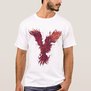 Camiseta gráfica de pájaro fénix rojo volador - cl