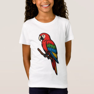 Camiseta gráfica de pájaro loro colorido
