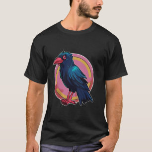 Camiseta Gráfica De Pájaros De Raven Negra Para Niños Gótic