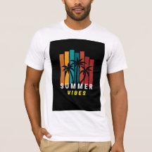 Camiseta gráfica de palma con vibraciones de veran