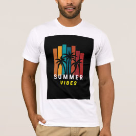 Camiseta gráfica de palma con vibraciones de veran