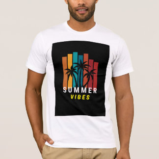 Camiseta gráfica de palma con vibraciones de veran