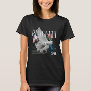 Camiseta gráfica de paloma pacífica floral eléctri