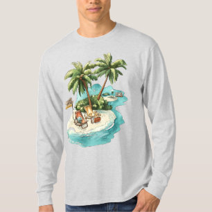 Camiseta gráfica de paraíso de isla tropical – Rel