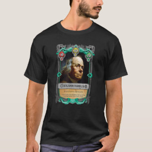 Camiseta Gráfica de parodia de tarjetas Benjamin Franklin R