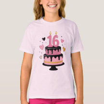 Camiseta gráfica de pastel de cumpleaños Sweet 16