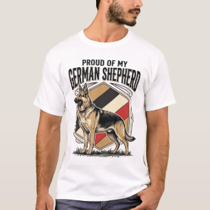 Camiseta Gráfica de Pastor Alemán Grabado Vintage Amor por