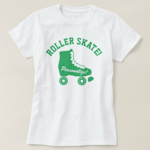 Camiseta Gráfica de patinaje de rodillos retro verde