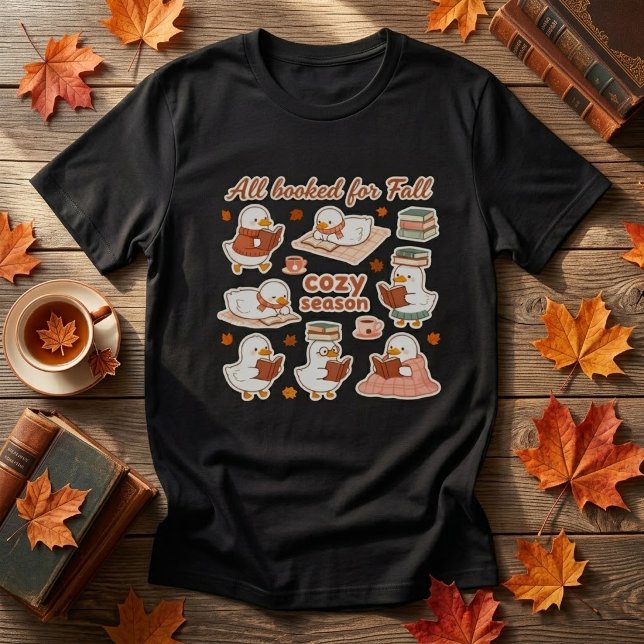 Camiseta gráfica de patos lectores lindos de otoño (Subido por el creador)